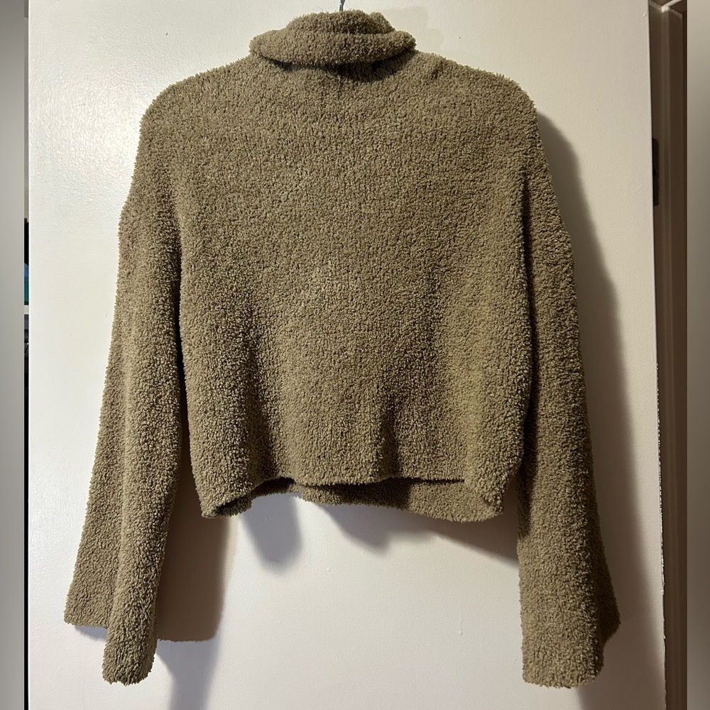 Cozy turtle neck fuzzy sweater
